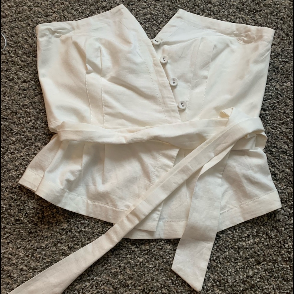 Free People white strapless top-size S